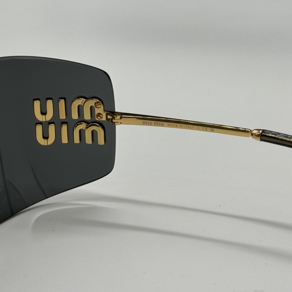 NEW MIU MIU SMU54Y 5AK5S0 WOMEN SUNGLASSES MU54YS 5AK-5S0 GOLD GREY EYEWEAR - Picture 9 of 11